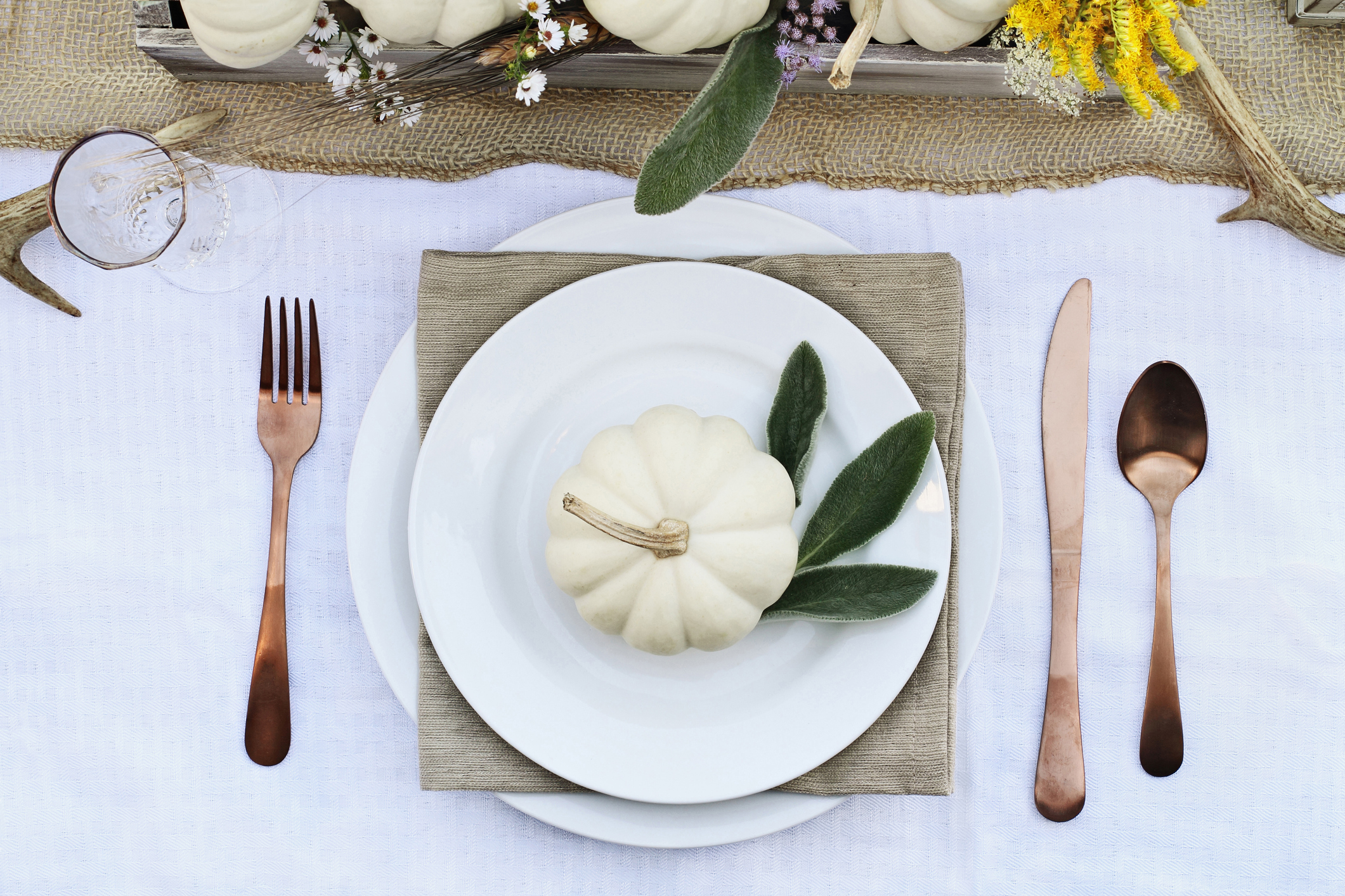 Thanksgiving in White: A Special Event Place-Setting, Customized for Gratitude.